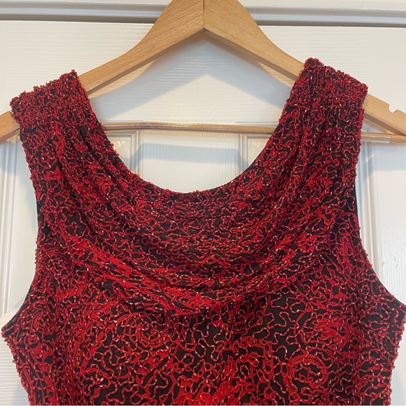 Vtg Andretti Donatello Fully Beaded Silk Blouse Women’s L Black Red Whimsigoth - Picture 3 of 10